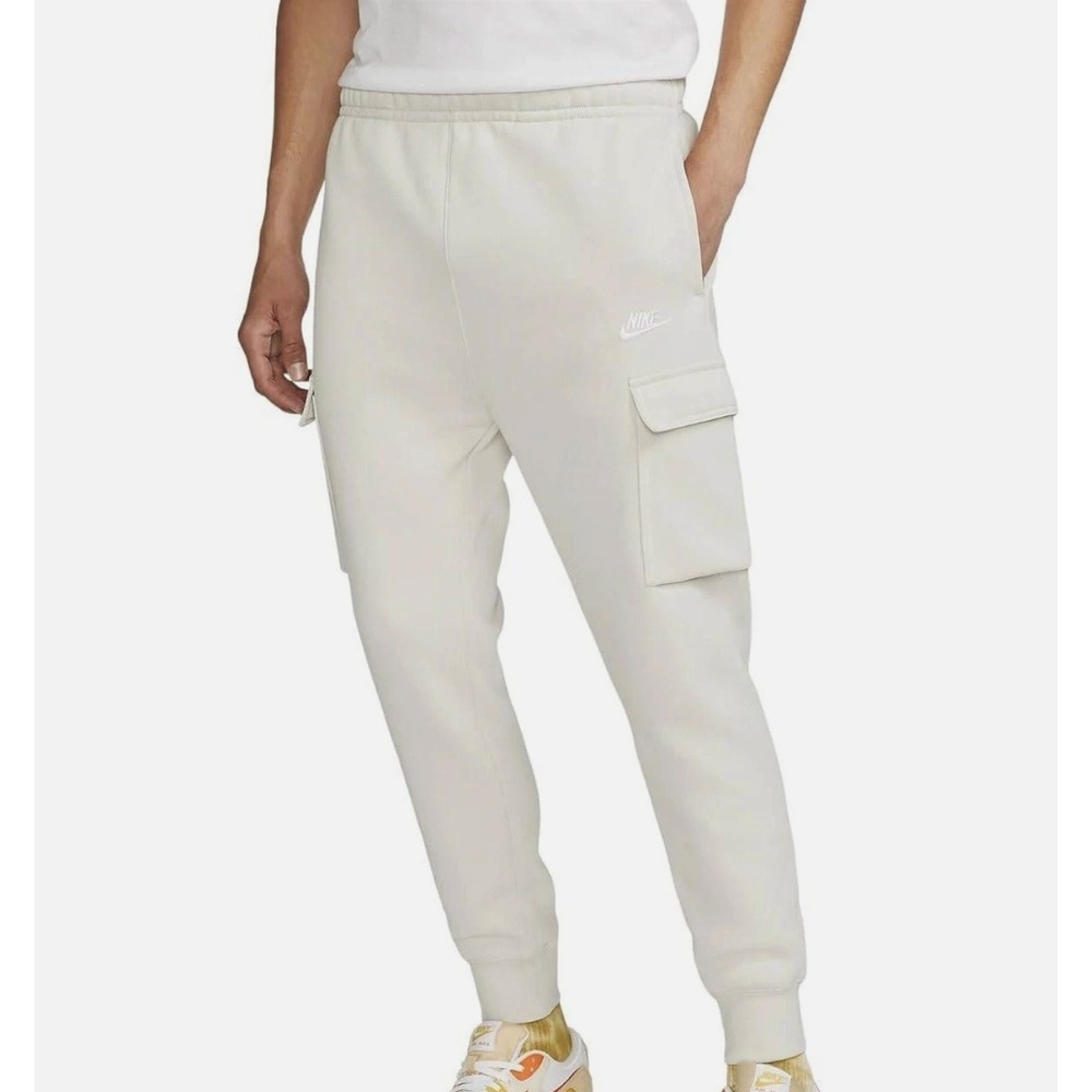 Nike Sportswear Club Fleece Cargo Joggers Mens Medium Beige CD3129-206